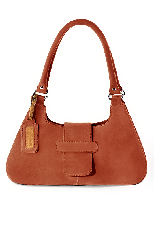 Dress handbag in terracotta orange leather - Top view